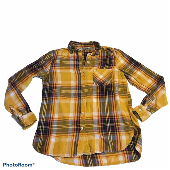 Old Navy Plaid Flannel Button Down Shirt Size XS - Picture 1 of 7